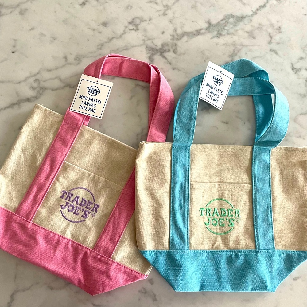 Limited Edition Trader Joe Mini Canvas Tote Bags